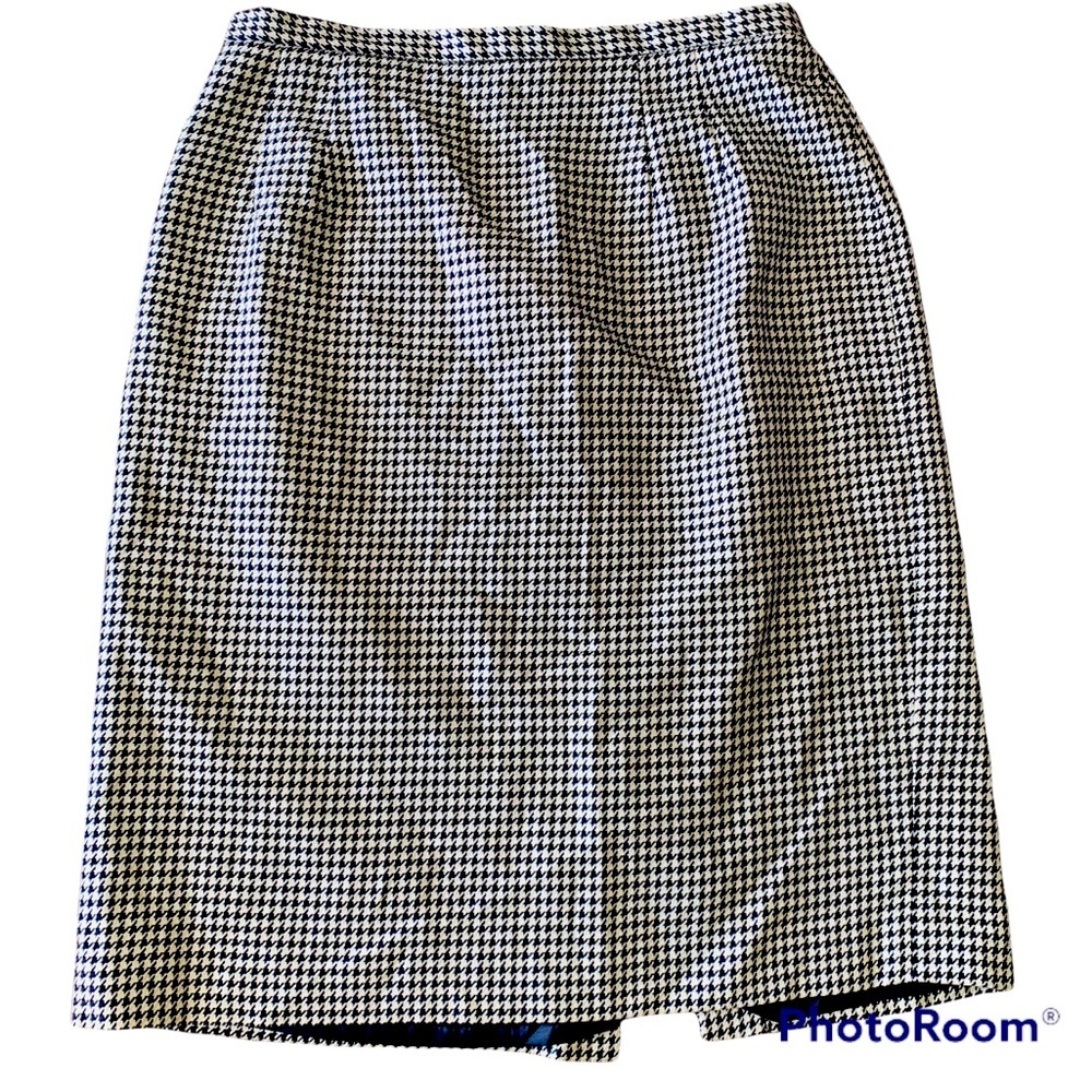 Talbots Houndstooth Pencil Skirt Silk Blend sz12